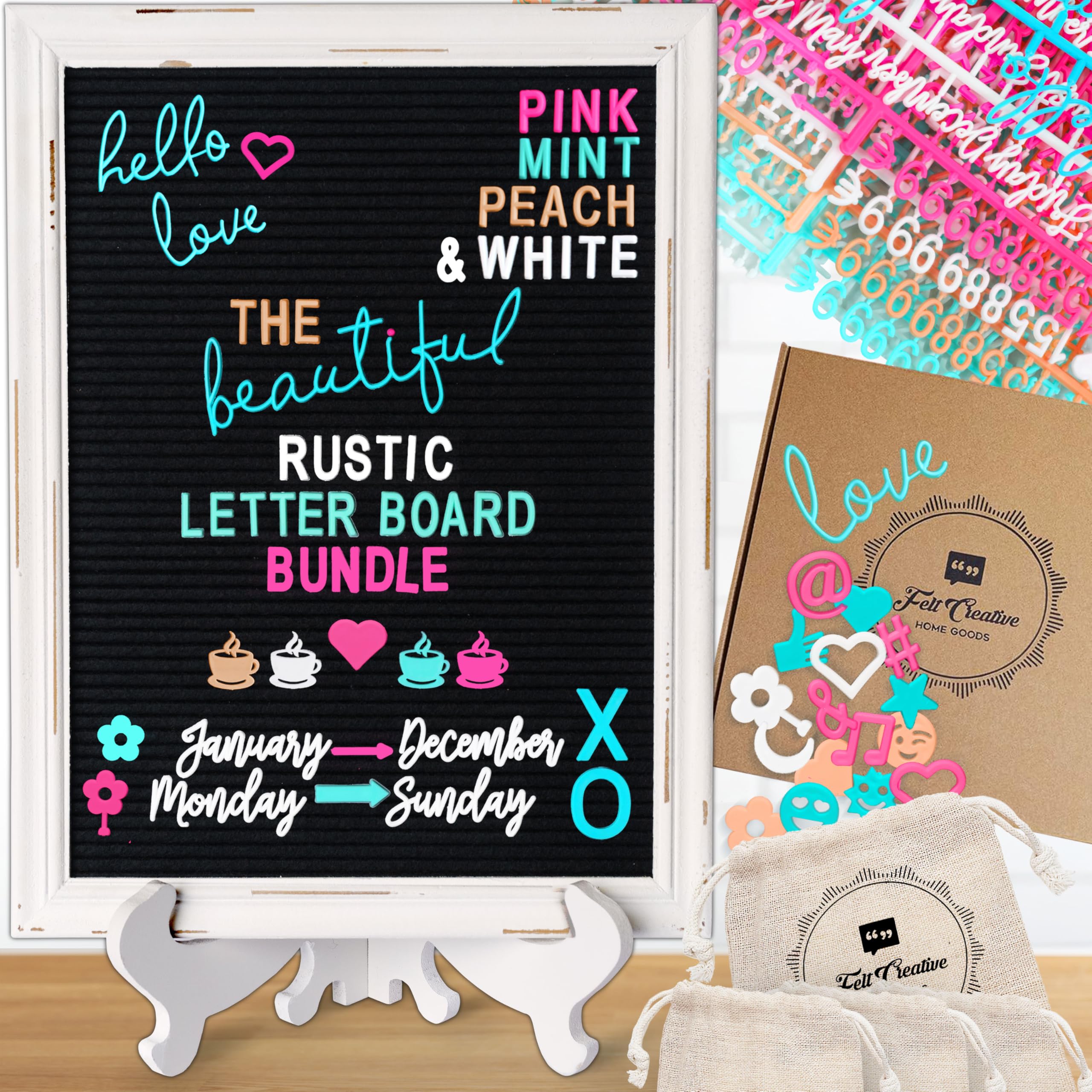 Amazon.com : Rustic Felt Letter Board Ultimate Bundle Farmhouse
