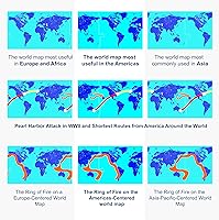 Vista 5 de Mapa de Escritorio de 2 Caras con Laminación Duradera (2 Mapas de Escritorio: Mapa de EE. UU./Mapa Mundial Centrado en EE. UU.)