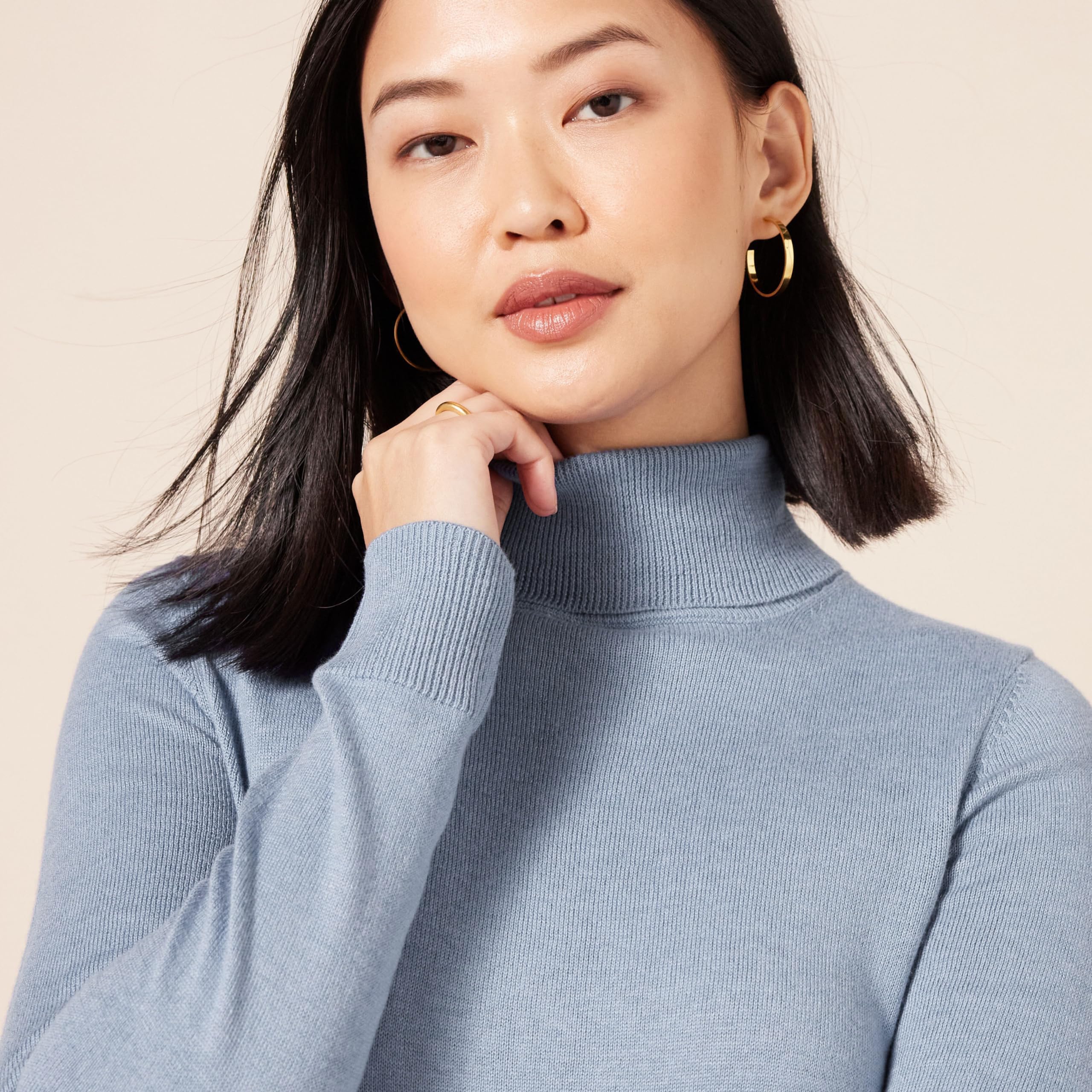 Amazon Essentials Donna Maglione A Collo Alto E Maniche Lunghe Leggero con vestibilità Classica (Taglie Forti Disponibili)