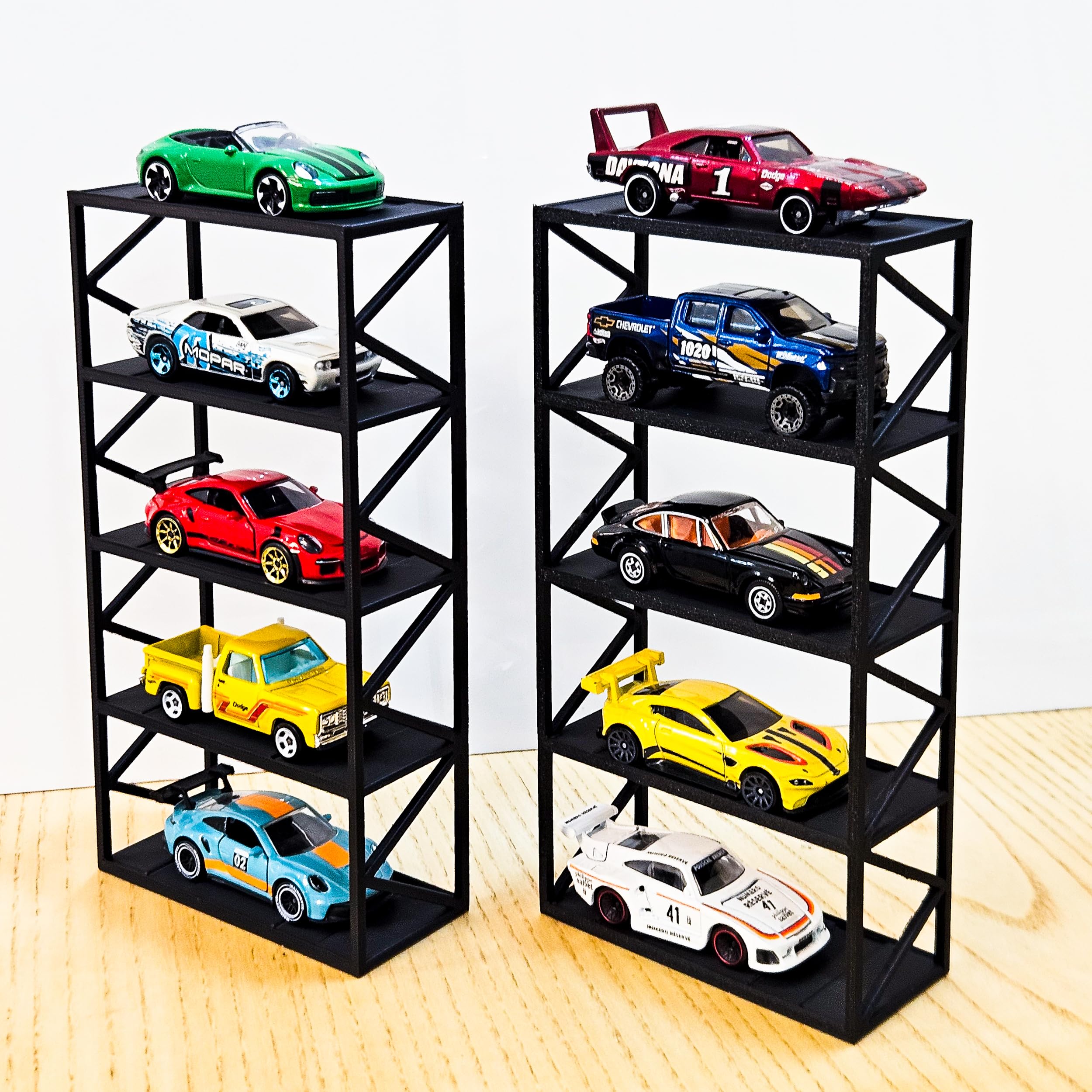 Hot Wheels Display Rack – 5-Car Premium Matte Black Tabletop Organizer with Tire Slots & Side Guards for 1:64 Scale Diecast Cars (Matchbox, Tomica, Greenlight, Mini GT) (2)-image-16