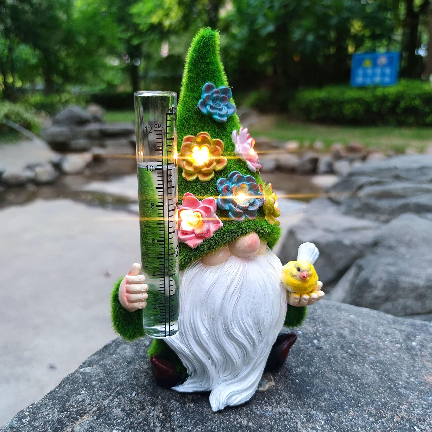 Resin Gnome Solar Rain Gauges, Resin Gnome