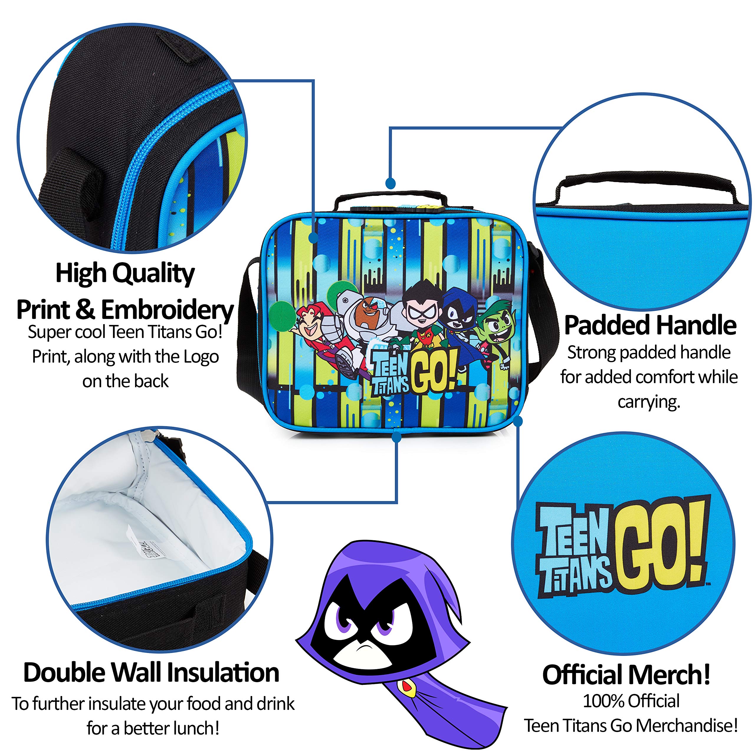 Teen Titans Go Kids Lunch Box, Insulated Lunch Bag for Boys Or Girls