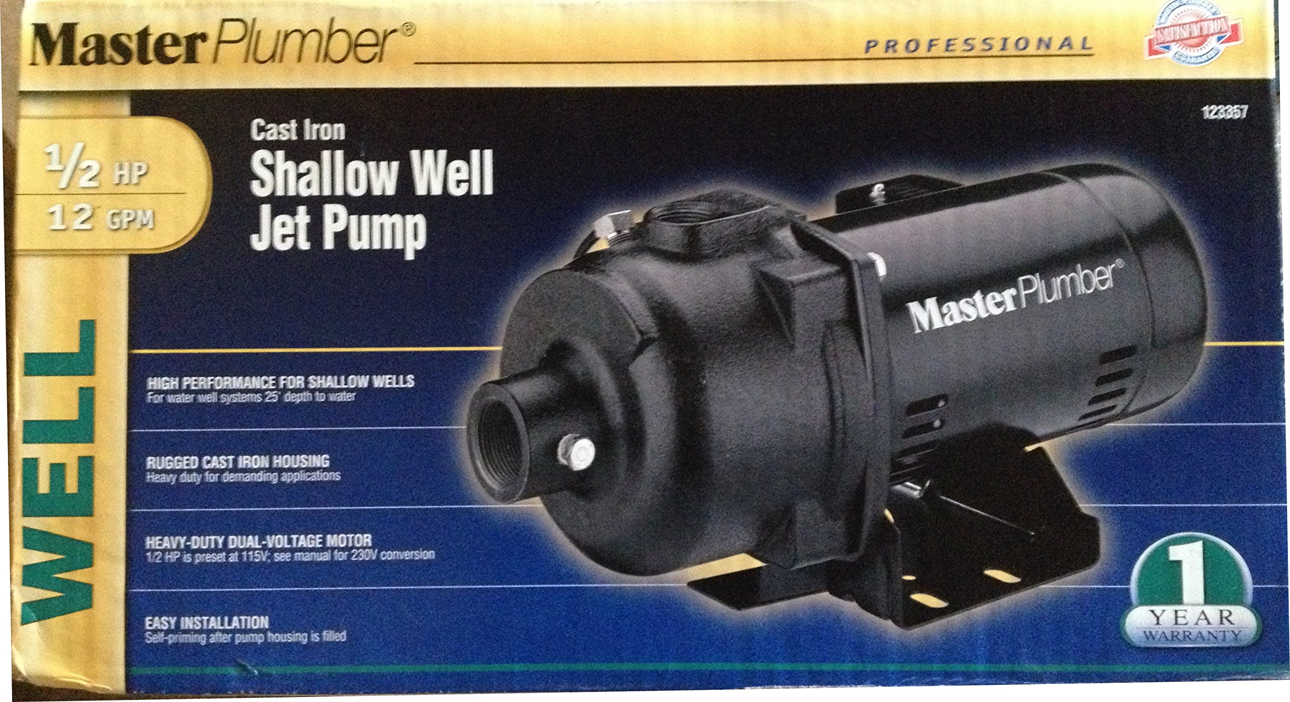 Shallow Well Jet Pump, .5-HP Motor, 65 PSI