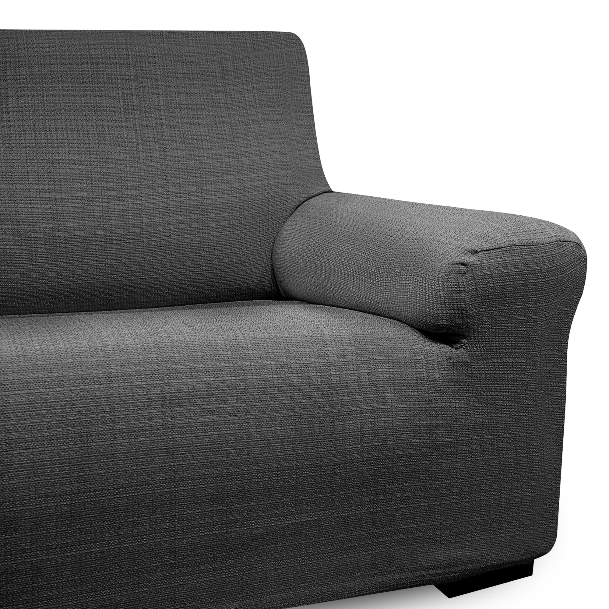 100% Made in Spain, 3 Seater Thick Sofa Cover, Elastic Quality Adjustable Sofa Cover, 3 Place Sofa Cover (Three Seaters, Black-White)