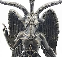 Vista 2 de Baphomet Horned sabbatic Cabra resolver et coagula Estatua 10inch de altura