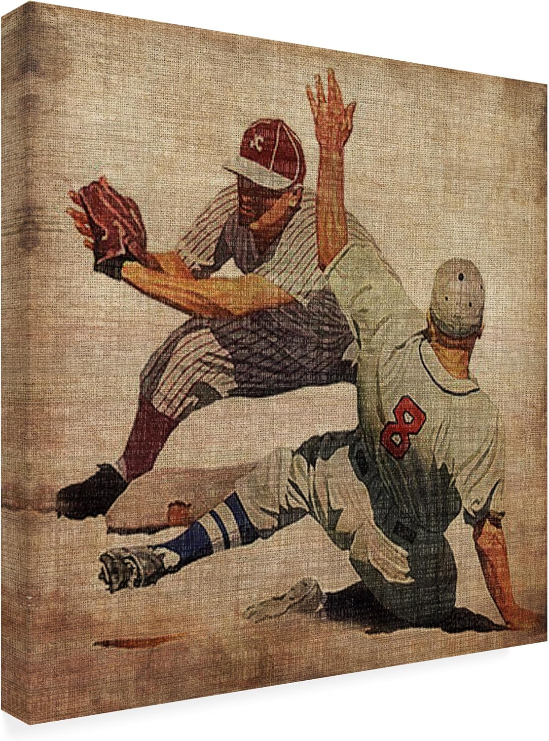 Wrapped Canvas Wall Art - John Butler 'Vintage Sports VII' Wall Art for Living Room, Bedroom, or Office Décor - 24x24