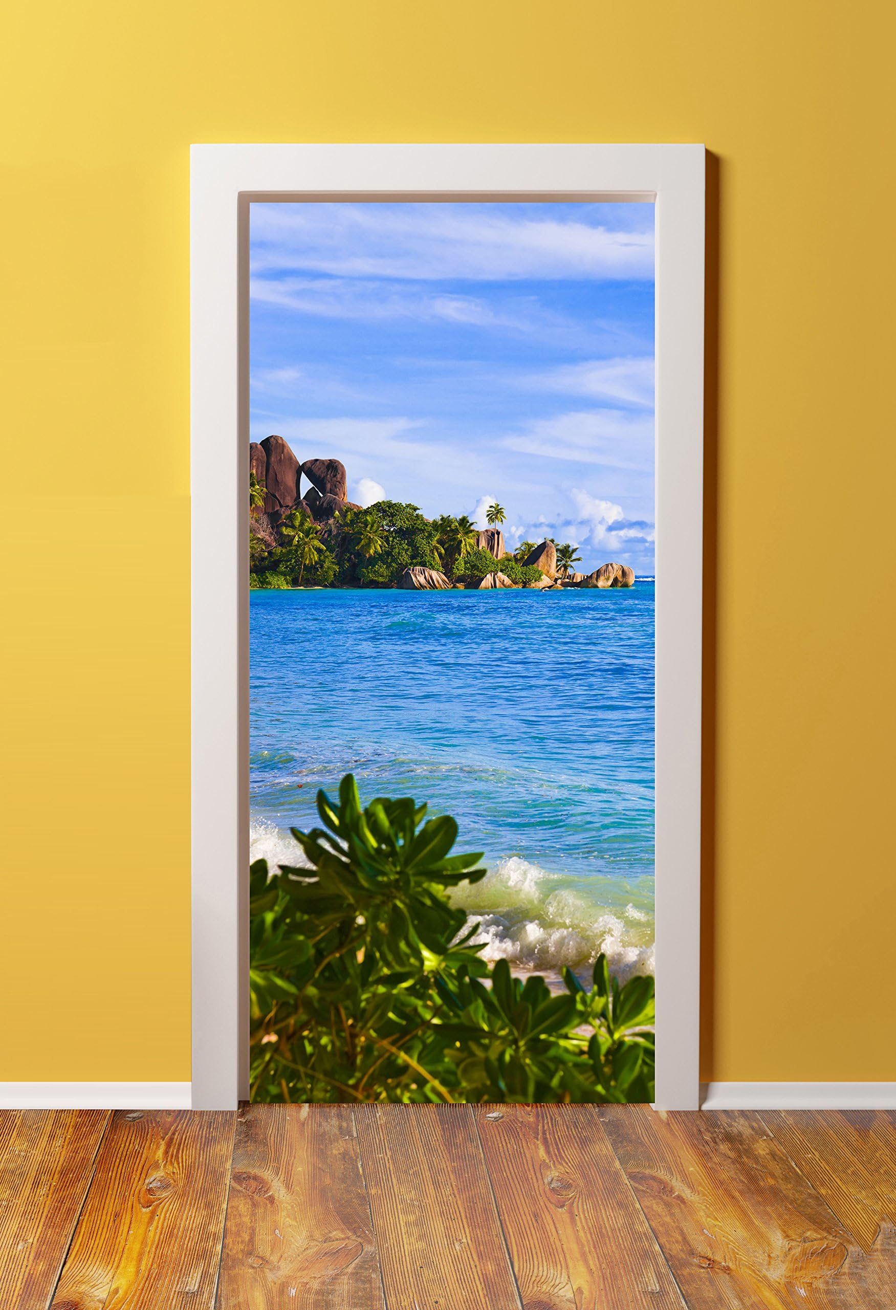 Windowpix DoorPix 36x80 / 36 x 80 3D Door Mural Wrap Glossy Bubble Free Sticker Pictorial View from The Islands - Peel and Stick - Easy-to-Clean, Durable