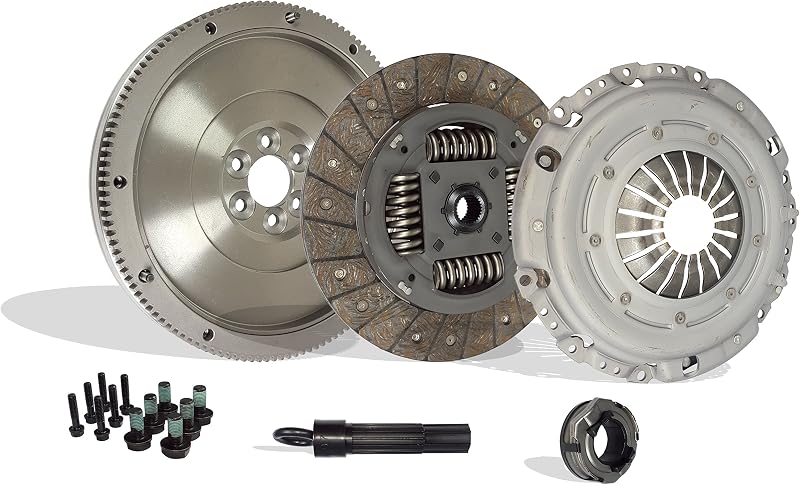 Clutch Kit Compatible With TT Golf Beetle Jetta Gls Glx Gti Tdi Base Gl Sportline Sport 1998-2006 1.8L l4 GAS DOHC 1.9L L4 DIESEL SOHC Turbocharged (FWD; 5 speed only; 17-059SMF)