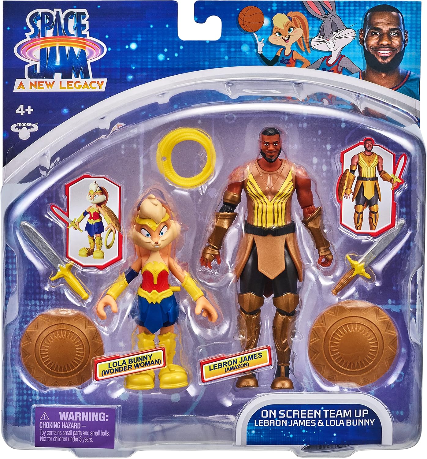 Oonies Moose Toys Space Jam: A New Legacy - 2 Pack - On Screen Team Up - Lebron James (Amazon) & Lola Bunny (Wonder Woman), Multicolor, (14624) image 2