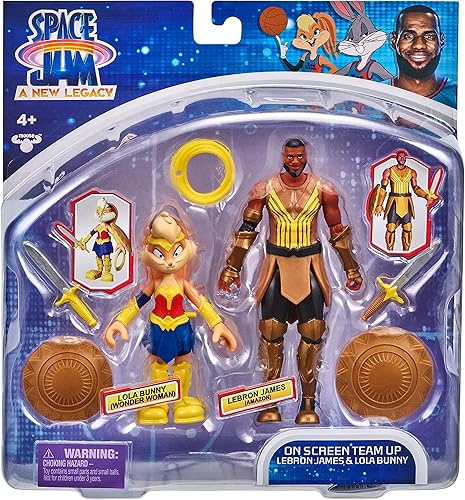 Miniatura 2 de Moose Toys Space Jam: A New Legacy - Paquete de 2 - Equipo en pantalla - Lebron James (Amazon) y Lola Bunny (Wonder Woman), multicolor, (14624)