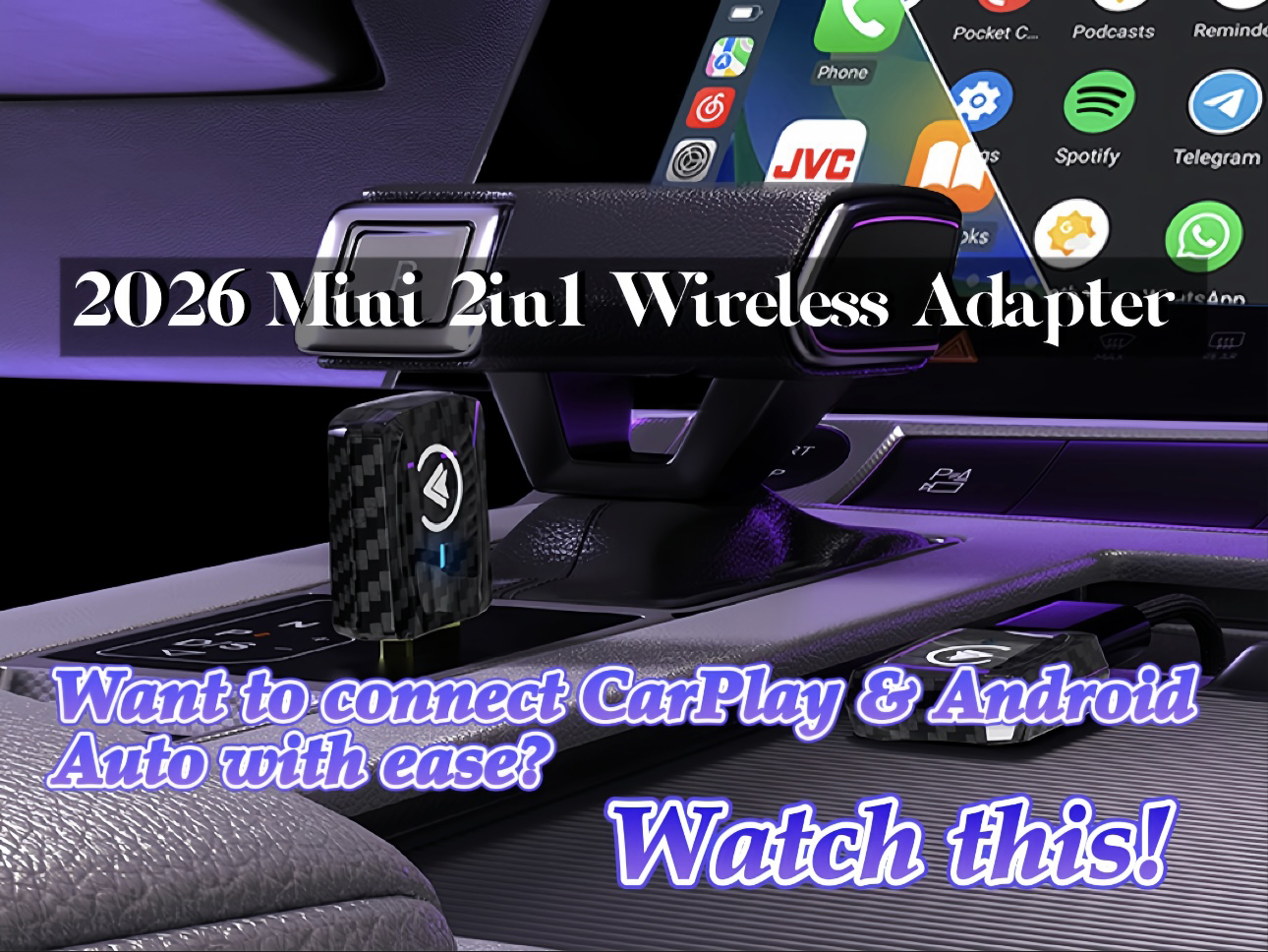Amazon.com: MSXTTLY 2in1 Wireless Carplay Adapter, Android Auto