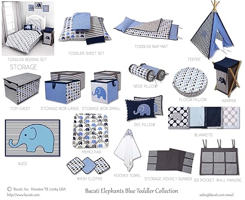 Miniatura 9 de Bacati - Gimnasios y tapetes de juego (elefantes azulgris)