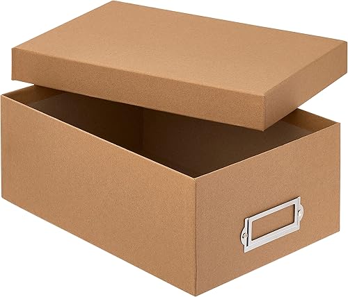 Miniatura 4 de Simply Tidy Caja de memoria Kraft sin ácidos, almacena y organiza fotos, recuerdos, DVD y CDs, color negro, paquete de 12 unidades