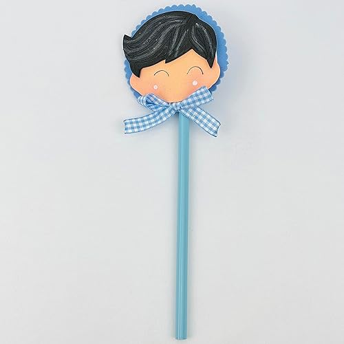 Adorno para lapiz hecho a mano, adorno para lapiz de motivo de niño, aplique en goma eva para lapiz. adorno de niño para lapiz, adorable diseño para