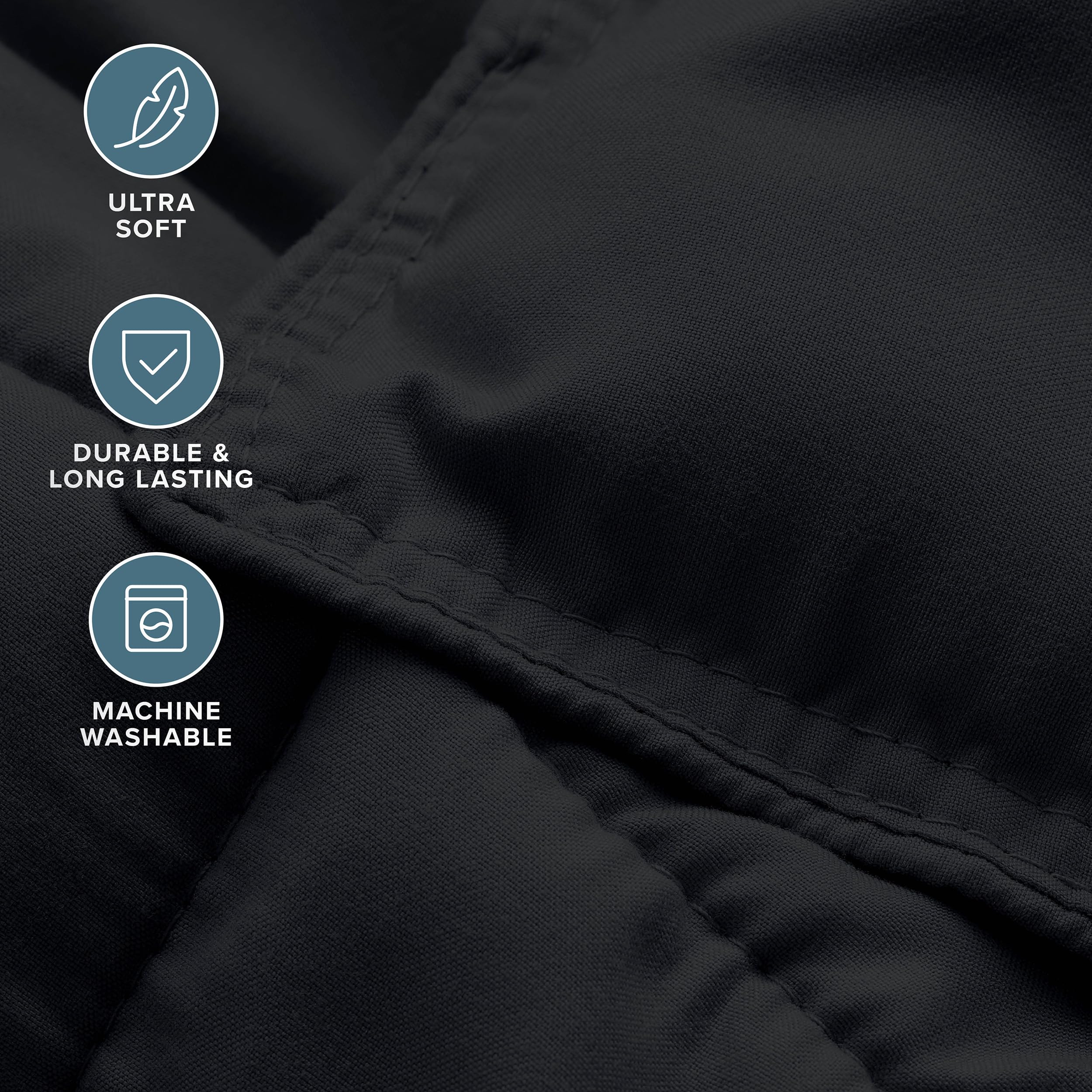 Bare Home Comforter Set - Full Size - Ultra-Soft - Goose Down Alternative - Premium 1800 Series - All Season Warmth (Full, Black)