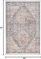 Vista 2 de Unique Loom Noble Collection - Alfombra de área Elizabeth (2' 2" x 3' 1" Rectángulo, Azul/Beige)