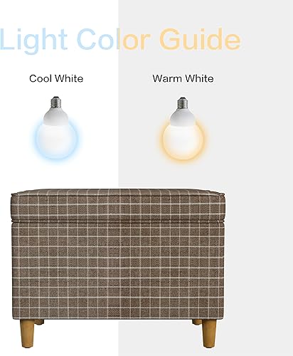 Miniatura 108 de Spatial Order Decoración del hogar | Otomana tapizada mediana rectangular de almacenamiento | Otomana con tapa con bisagras con almacenamiento para