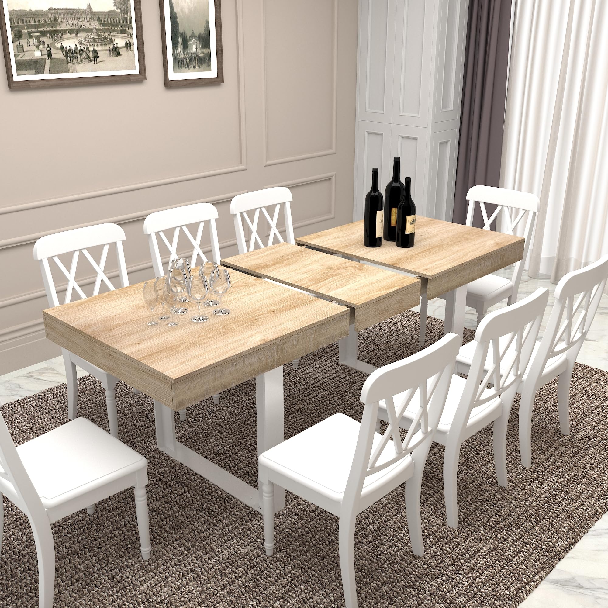 Amazon.com - KEIKI 62.99'' to 78.7'' Extendable Dining Table