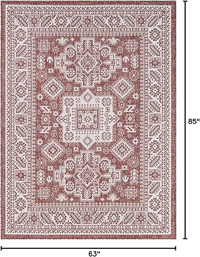 Miniatura 540 de Rugs.com Outdoor Aztec Collection Alfombra – 4 x 6 pies alfombra de tejido plano gris carbón perfecta para salas de estar, grandes comedores, planos