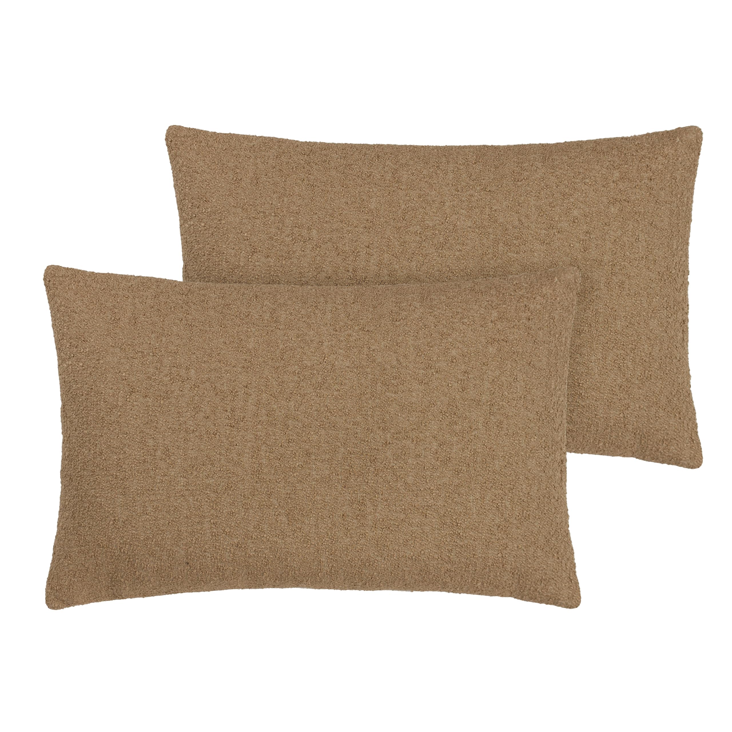 furn. Hoem Selene Feather Filled Cushions Twin Pack, Toffee, 40 x 60cm