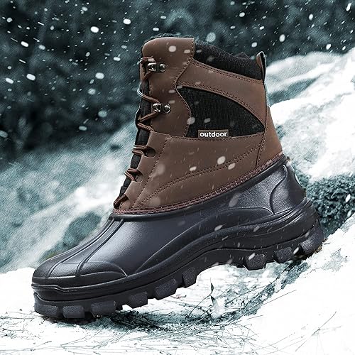Miniatura 6 de UPSOLO Mens Duck Boots Winter Snow Boot Waterproof Insulated Anti-Slip Fully Fur Lined Casual Lightweight