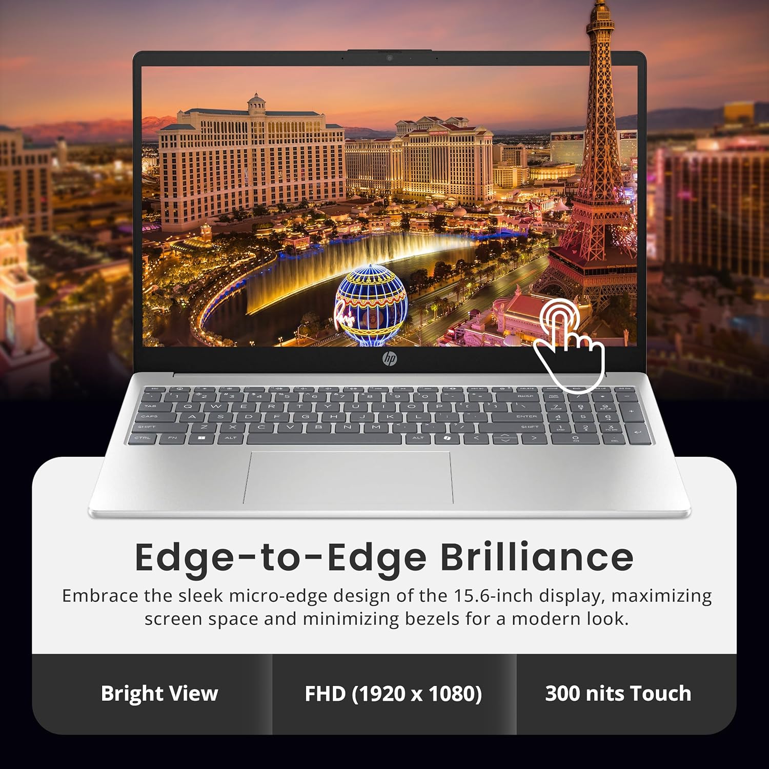 HP 15.6" FHD Touchscreen Laptop, Intel i7-1355U, 32GB RAM, 3TB Storage(2TB SSD&1TB Docking Station Set), Intel Iris Xe Graphics, Number Pad, 720p HD Camera, Wi-Fi 6, Win 11, Silver