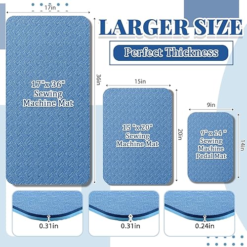 Miniatura 37 de 3 tapetes silenciadores para máquina de coser, tapete para máquina de coser, almohadilla de goma antideslizante que se mantiene en su lugar para Rosa