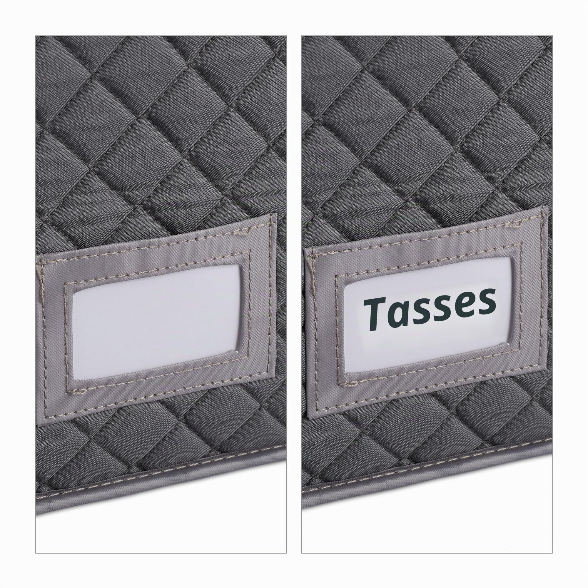 Relaxdays Boîte de Rangement pour la Vaisselle, Set de 6, pour 12 Assiettes, Verres et Tasses, rembourrée, Gris