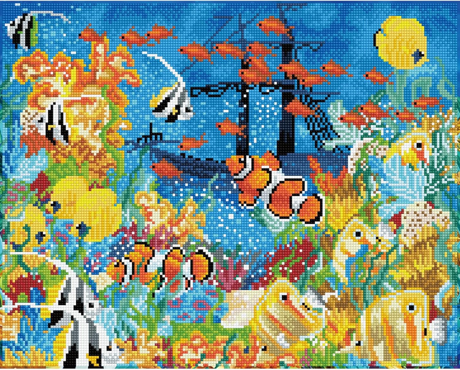 DIAMOND DOTZ Underwater Paradise Diamond Painting Kits for Adults - Diamond Art Kits a Relaxing Creative Craft Kit with Dotz Gems 16.1x20.1