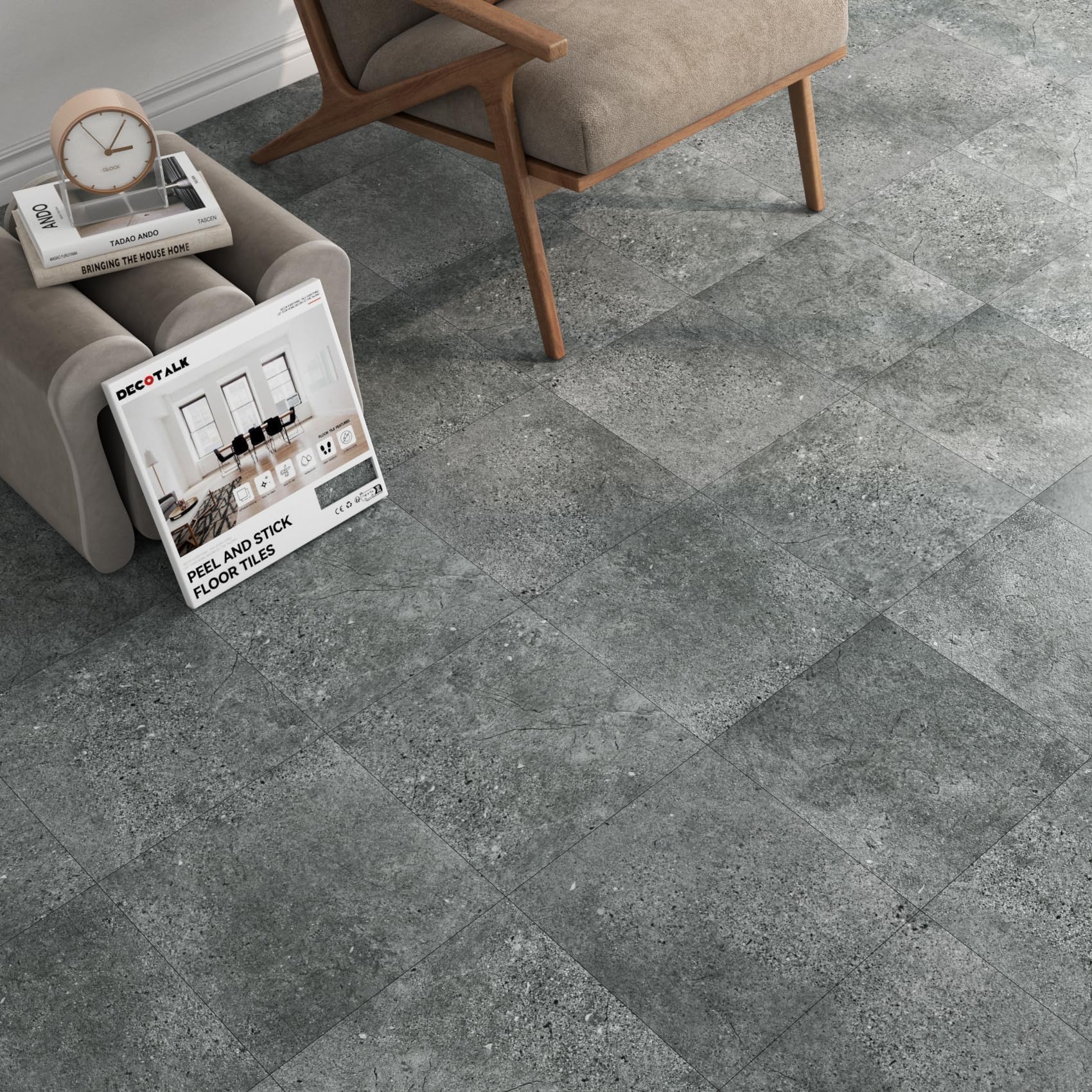 Decotalk Adesivi Per Piastrelle Effetto Cemento Pavimento Grigio 30X30cm 30 Pezzi Rivestimento Pavimento Adesivo Piastrelle Cucina Pavimenti Impermeabili PVC Adesivi Grigie Camera da Letto