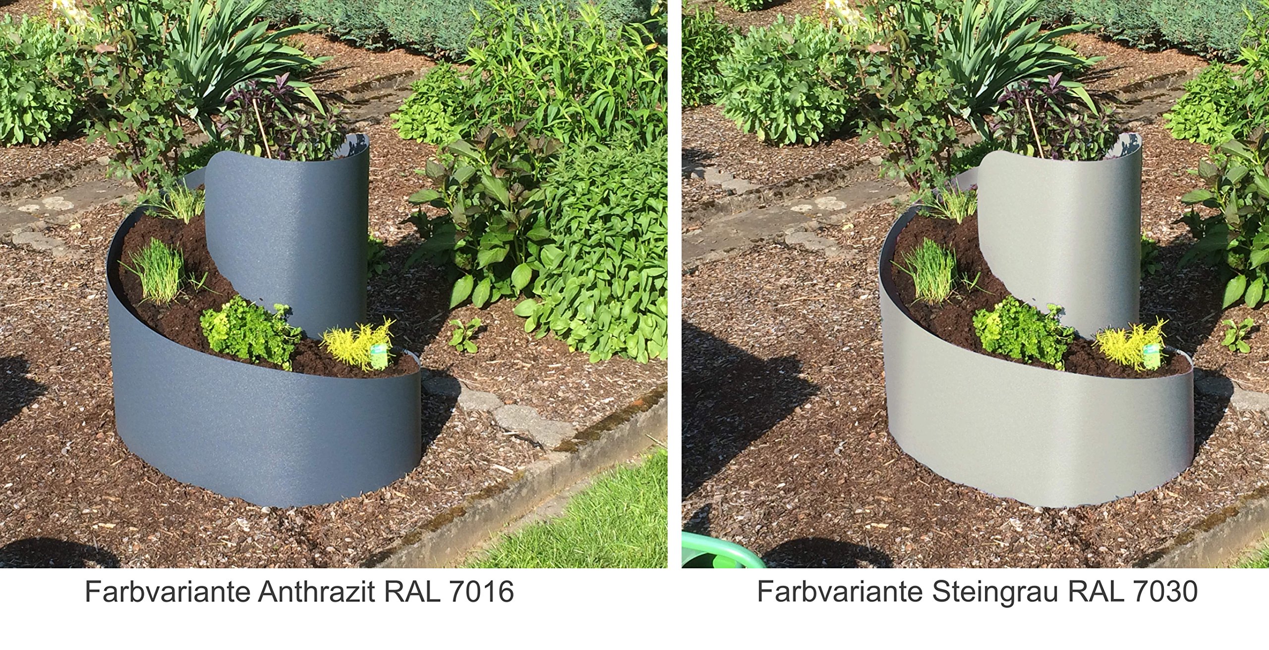 EXCOLO Kräuterspirale Hochbeet Kunststoff Anthrazit Grau RAL 7016 – Kräuterschnecke Pflanzbeet Kräuterbeet Garten Spiralbeet wetterfest leicht aufbaubar ohne Boden