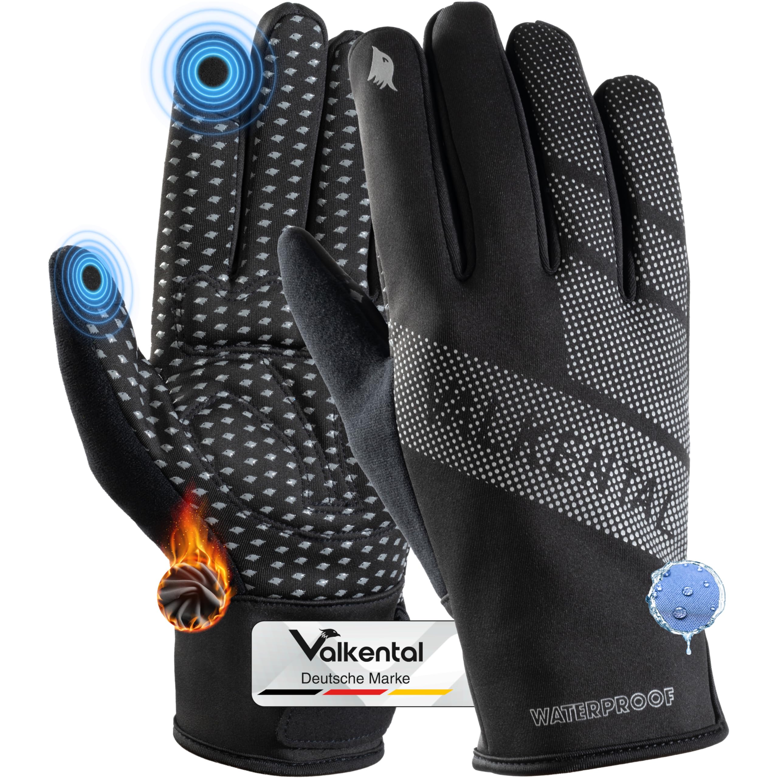 VADO VLTRA Winter-Angelhandschuhe 2-Finger Flip - Wasserdicht, Touchscreen, Mit Reißverschluss