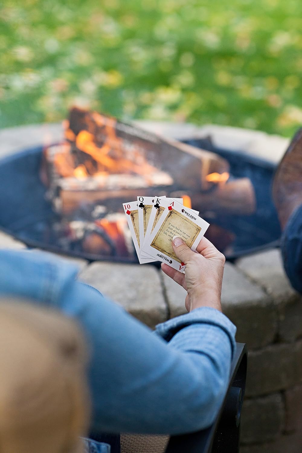 Walden Conversation Starters Fire-Side Chats Sparking Great Conversation Around the Fire - Standard Playing Cards for All Card Games with Free Limited Edition Koozie