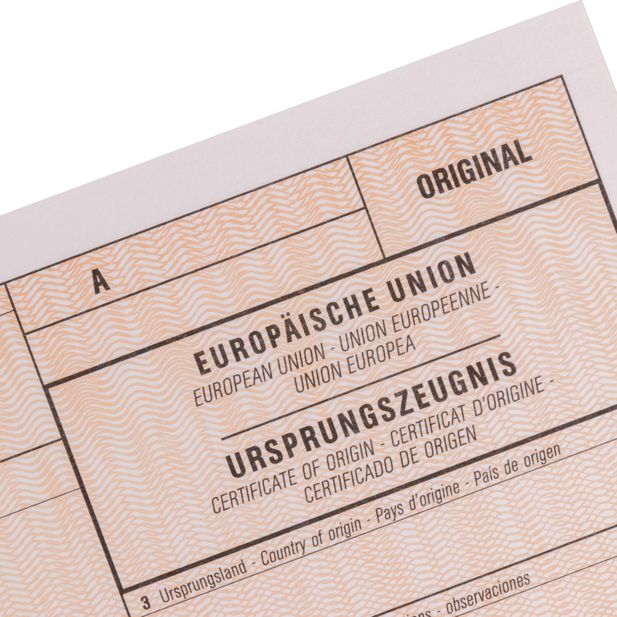 MASHPAPER Elektronisches Ursprungszeugnis IHK Formular Vordruck 1-fach ohne Lfd-Nr für Laser- und Inkjetdrucker 100 Stück