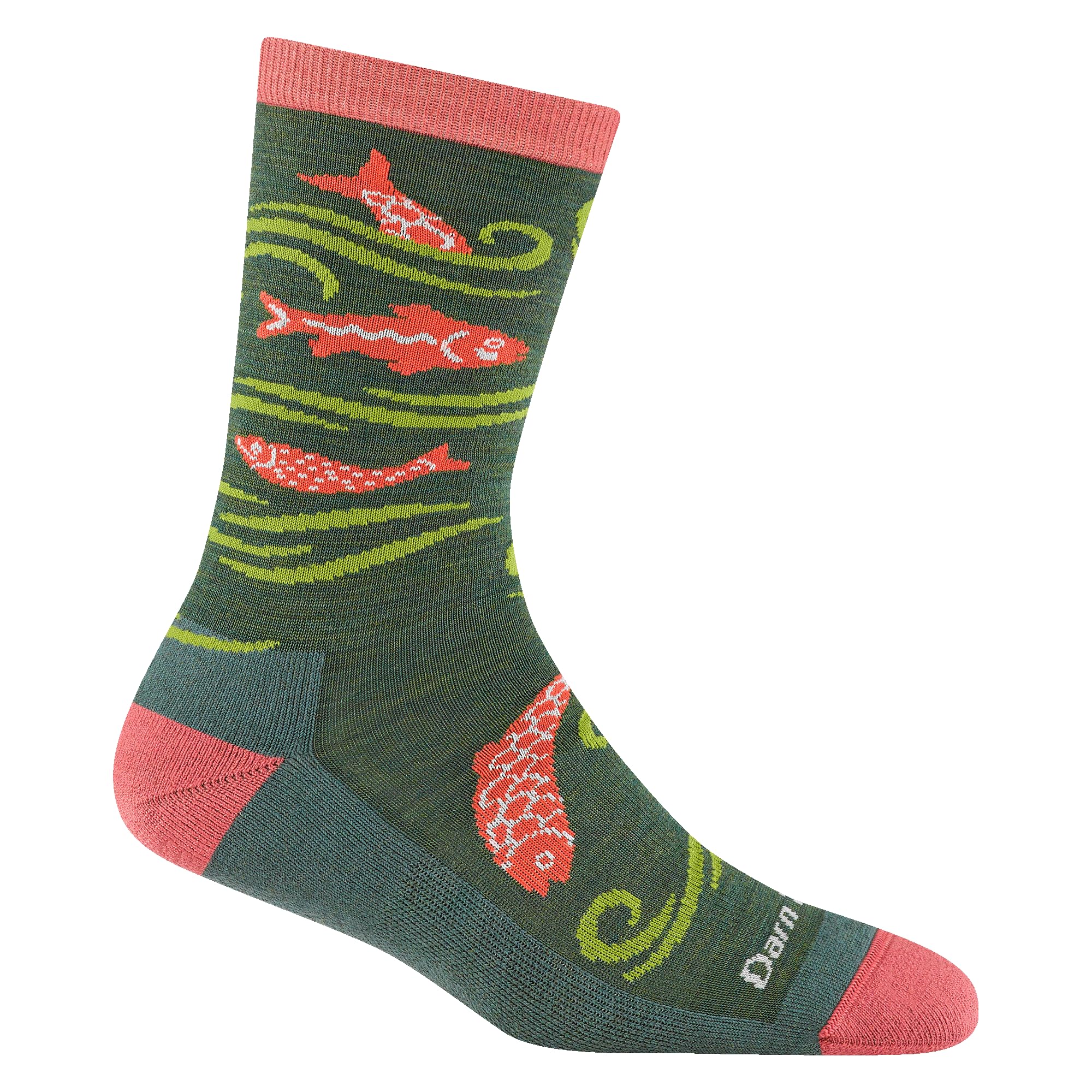 Darn Tough Vermont Homer Crew Lightweight Women's Cushioned Socks, Kelp, Medium – Soft, Durable Merino Wool Socks for Women