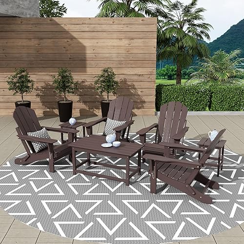 Miniatura 3 de WestinTrends Malibu - Juego de mesa auxiliar y café para exteriores, 3 piezas, para silla Adirondack, color marrón oscuro