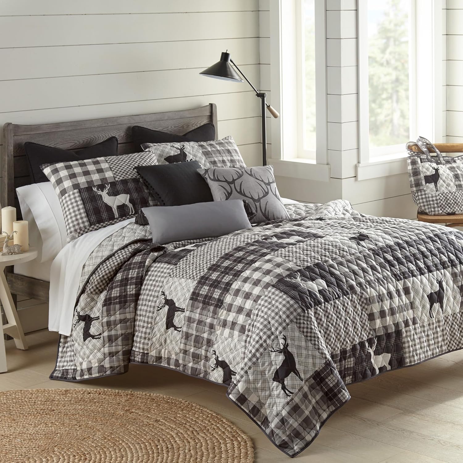 Donna Sharp King Bedding Set - 3 Piece - Ridge Point Lodge Quilt Set with King Quilt and Two King Pillow Shams - Machine Washable