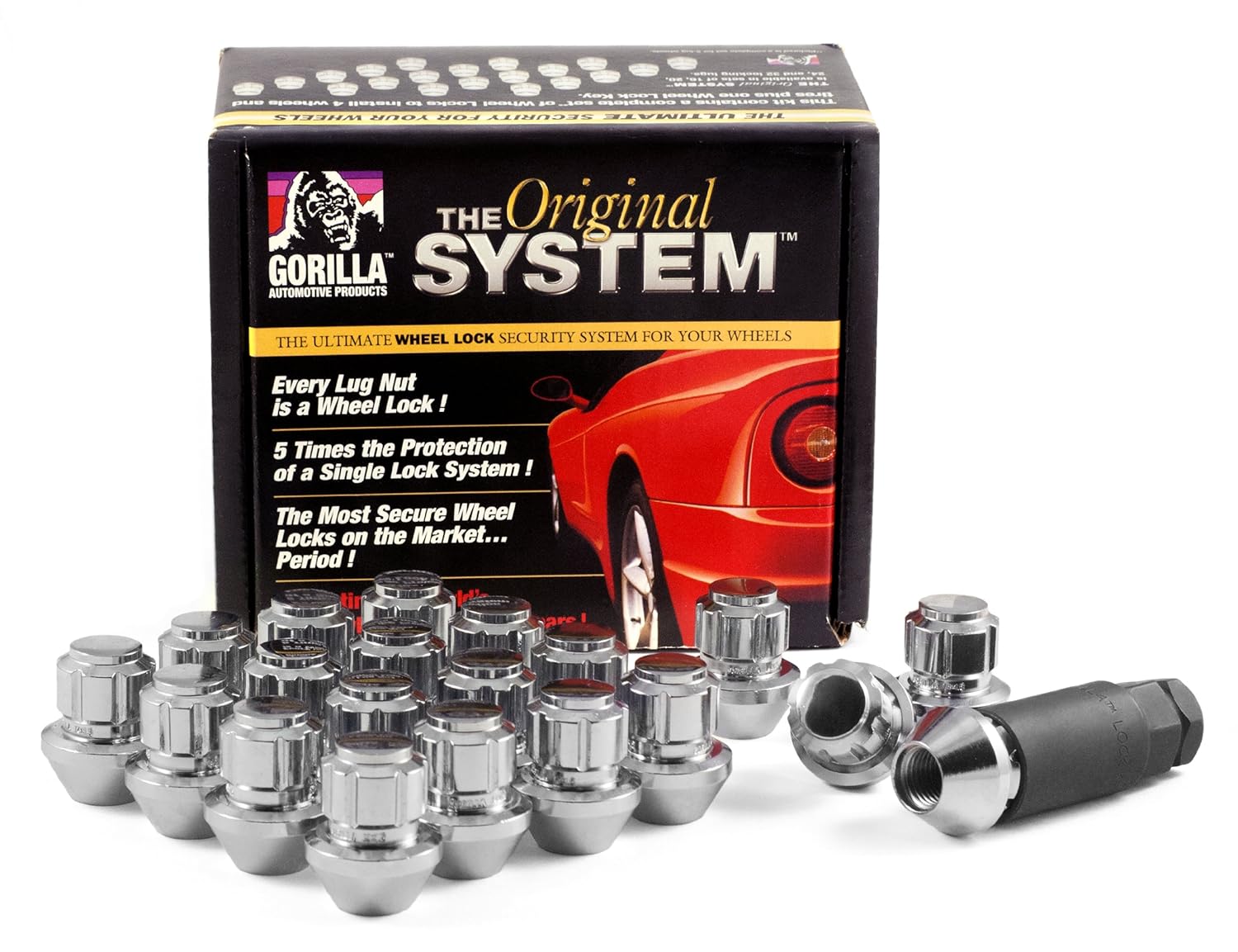Gorilla Automotive 96643C Chrome Original System Wheel Locks Set of