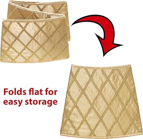 Miniatura 4 de New Traditions - Banda de soporte para collar de árbol de Navidad, oropel dorado cruzado