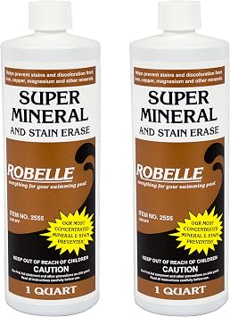 Robelle 1-Quart 2-Pack Super Mineral and Stain Erase, Pool Metal Remover, Stain Remover, Made in USA
