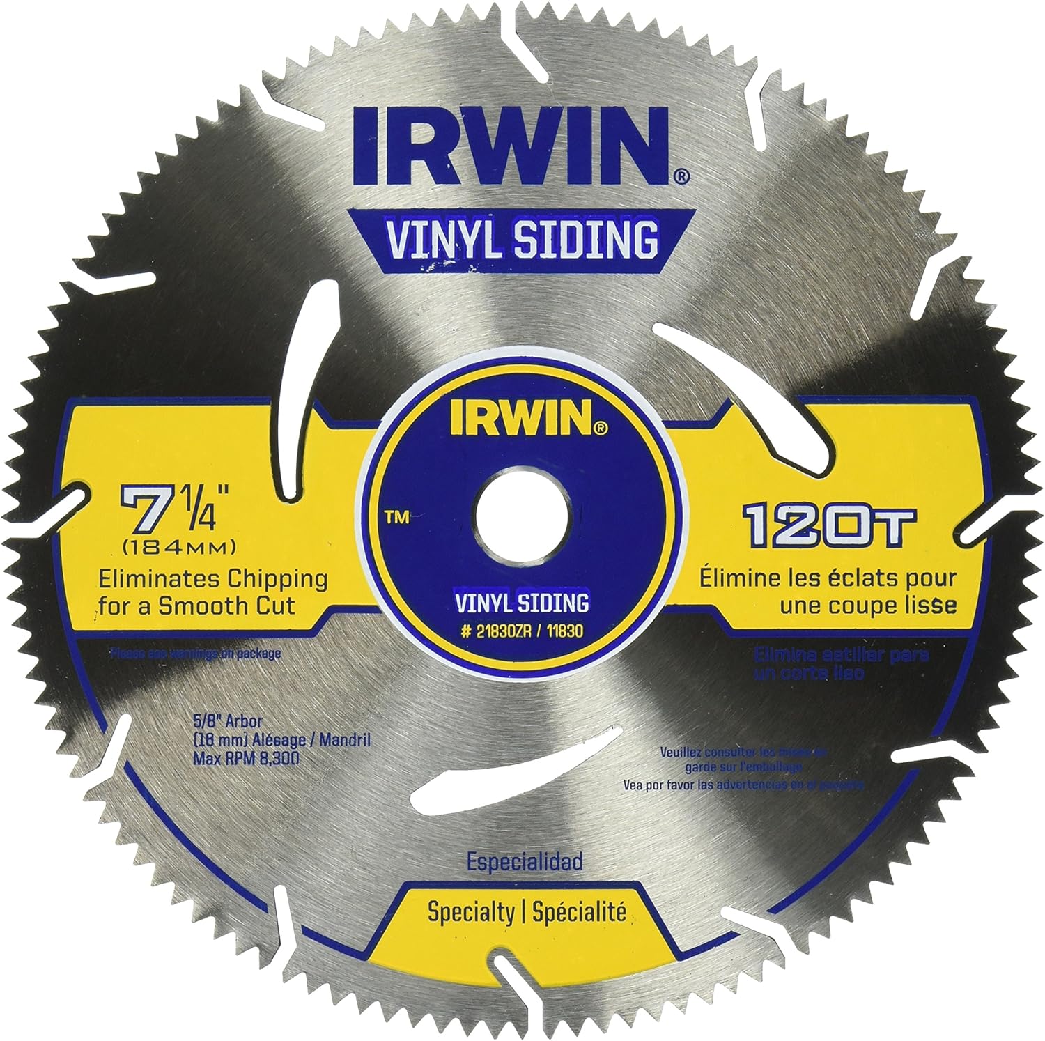 IRWIN Tools MARATHON Vinyl Siding Circular Saw Blade, 7 1/4inch, 120T