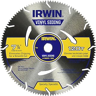 IRWIN Tools MARATHON Vinyl Siding Circular Saw Blade, 7 1/4-inch, 120T (21830ZR)