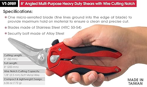 Miniatura 5 de Vampire Tools vSHEARS - Tijeras de combinación de cuchillas multiusos 4 en 1 de 6.3 pulgadas + tijeras multiusos resistentes de 8 pulgadas, en