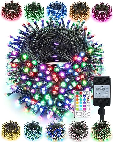 Flacchi Tira de luces LED RGB de 270 pies 800 luces LED que cambian de color con control remotofunción de temporización para interiores y exteriores
