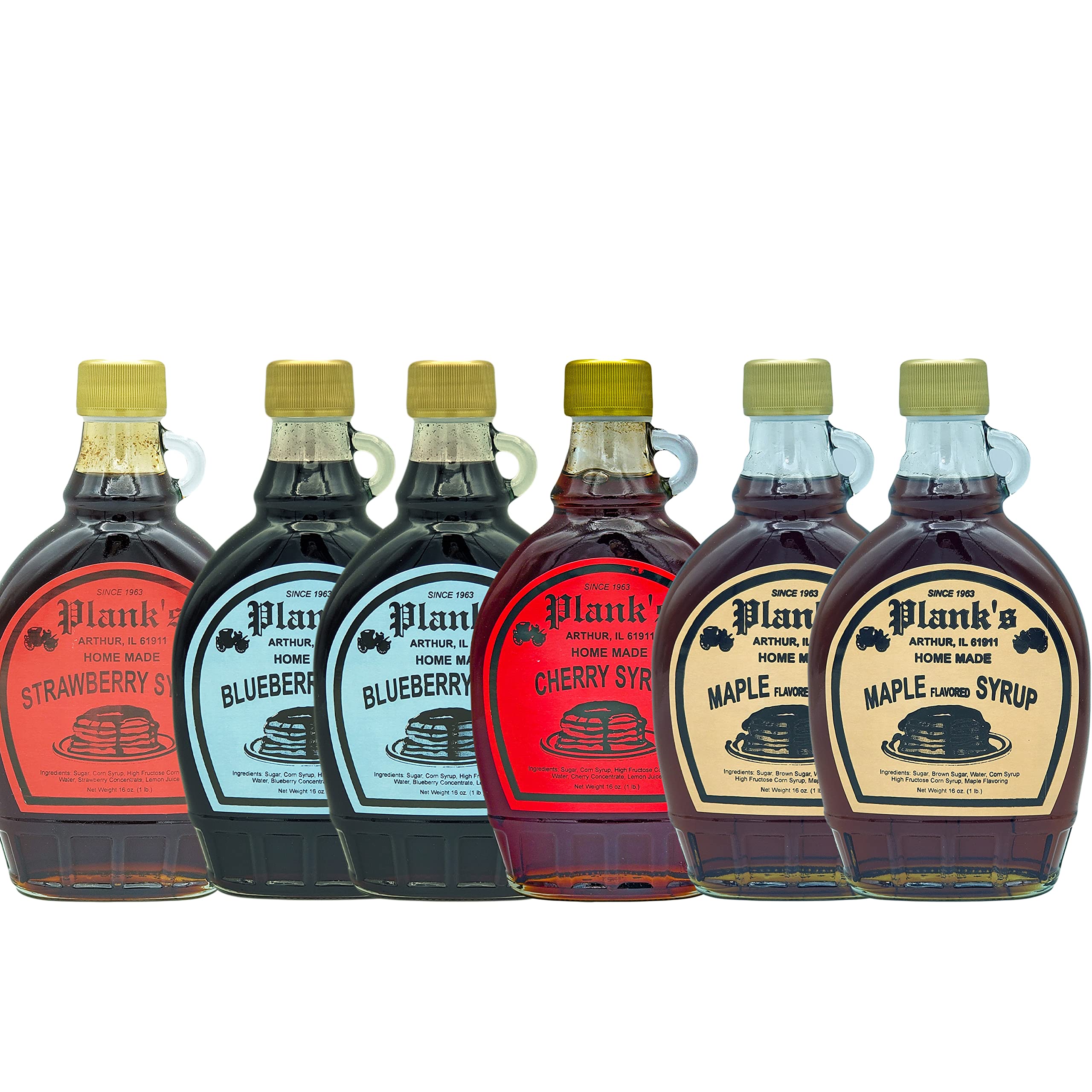 Amish Syrup (6 Syrups (2/Maple, 2/Blueberry, 1/Strawberry, 1/Cherry)