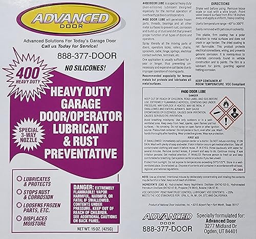 Miniatura 3 de Lubricante para puerta de garaje y prevención de óxido, rango de pulverización de 12 pies, sin siliconas, se seca transparente, lubricante a base de