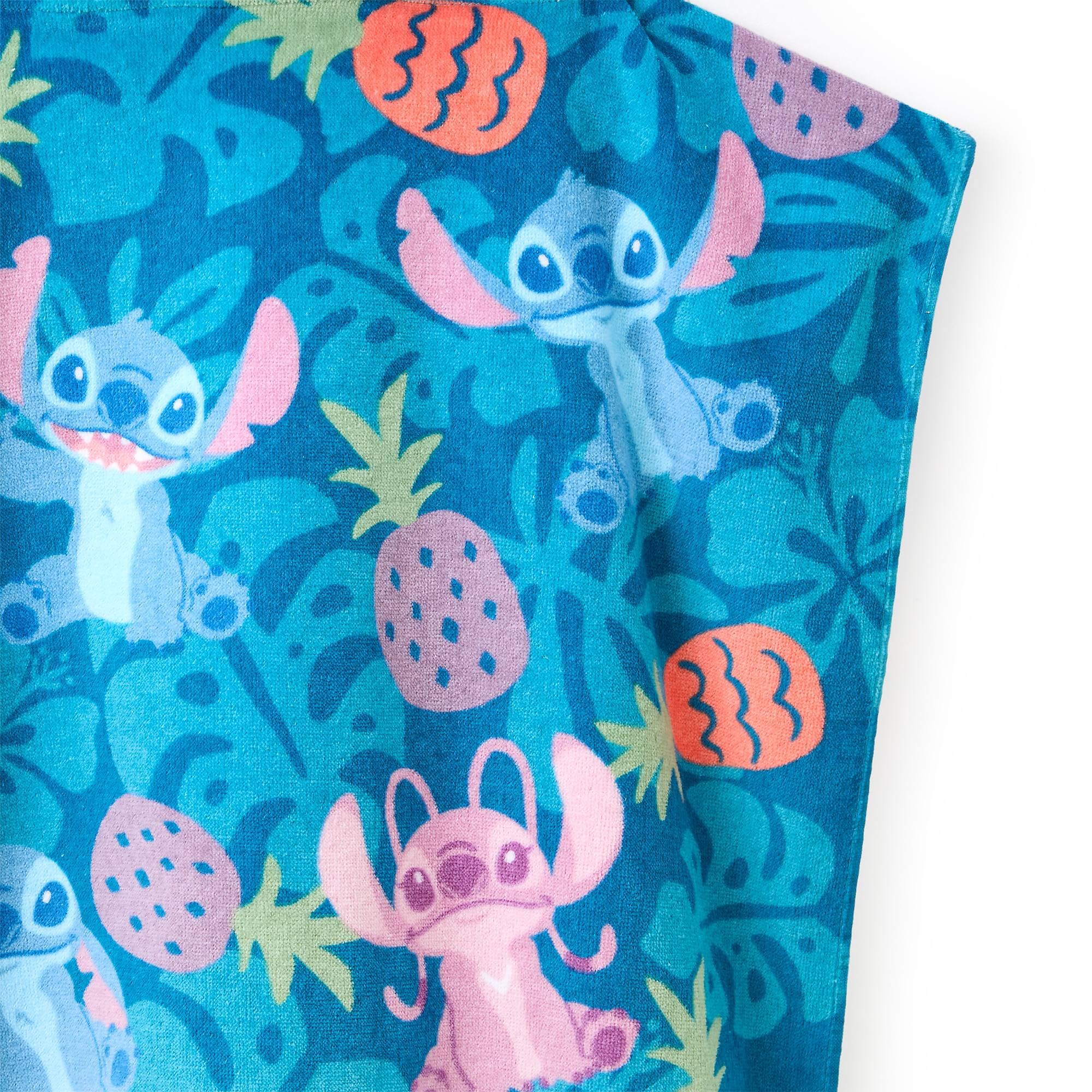 Disney Store Official, Lilo y Stitch, Stitch y Ángel, Toalla de Playa con Capucha Infantil, 120 נ60 cm, diseño de algodón