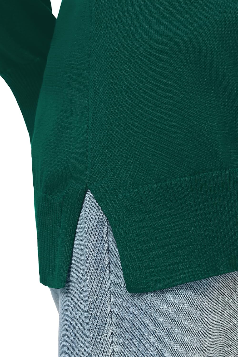 QUALFORT Women's V-Neck Long Sweater Lightweight Pullover Tunic Cotton Sweaters Long Sleeve Knit Comfort Causal Tops - Image 7