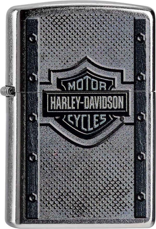 Zippo 60000099 Harley Davidson Metal Feuerzeug, Messing, Silber Zippo 60000099 Harley Davidson Metal Feuerzeug, Messing, Silber