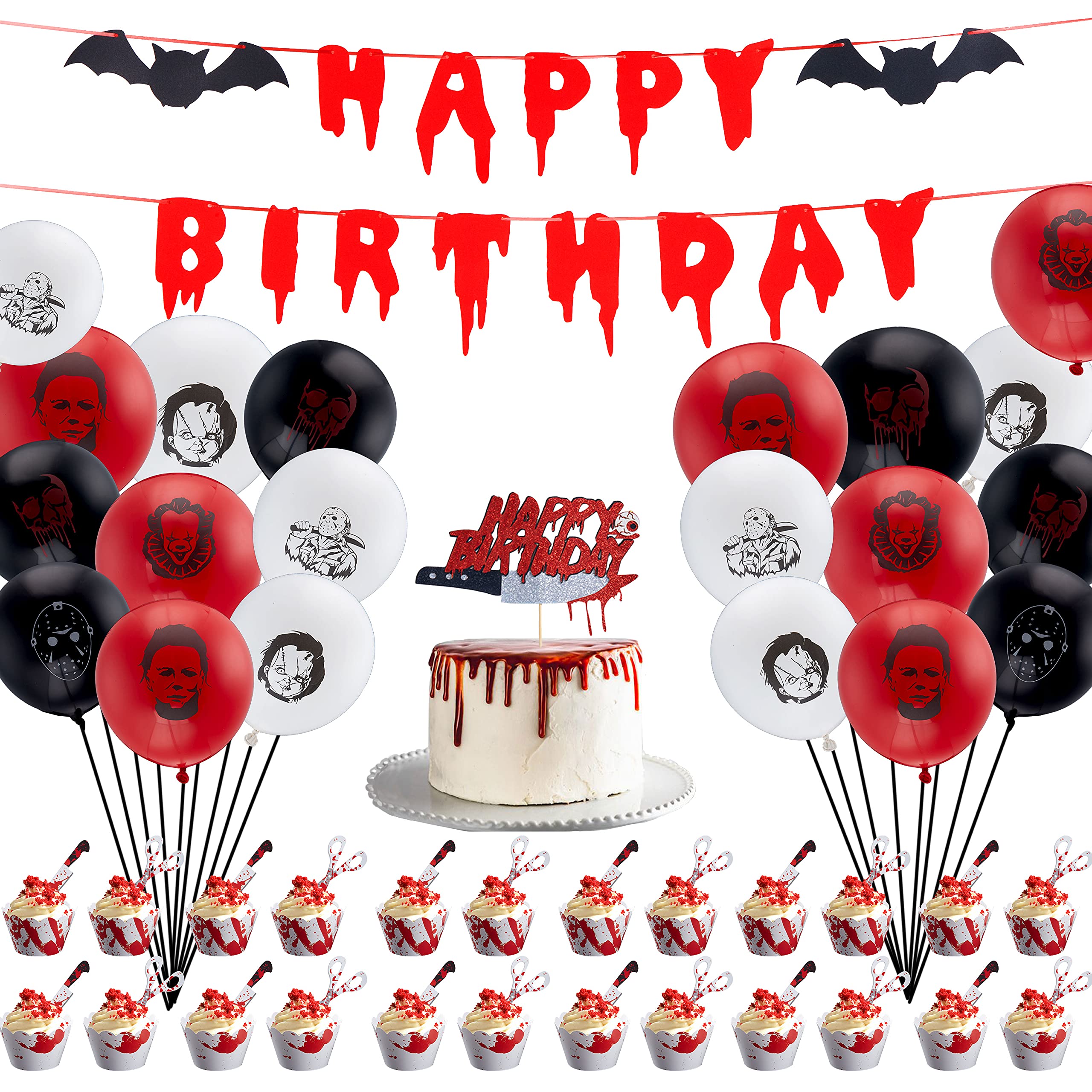 Buy Horror Killer Birthday Party Decorations, Halloween Bloody y